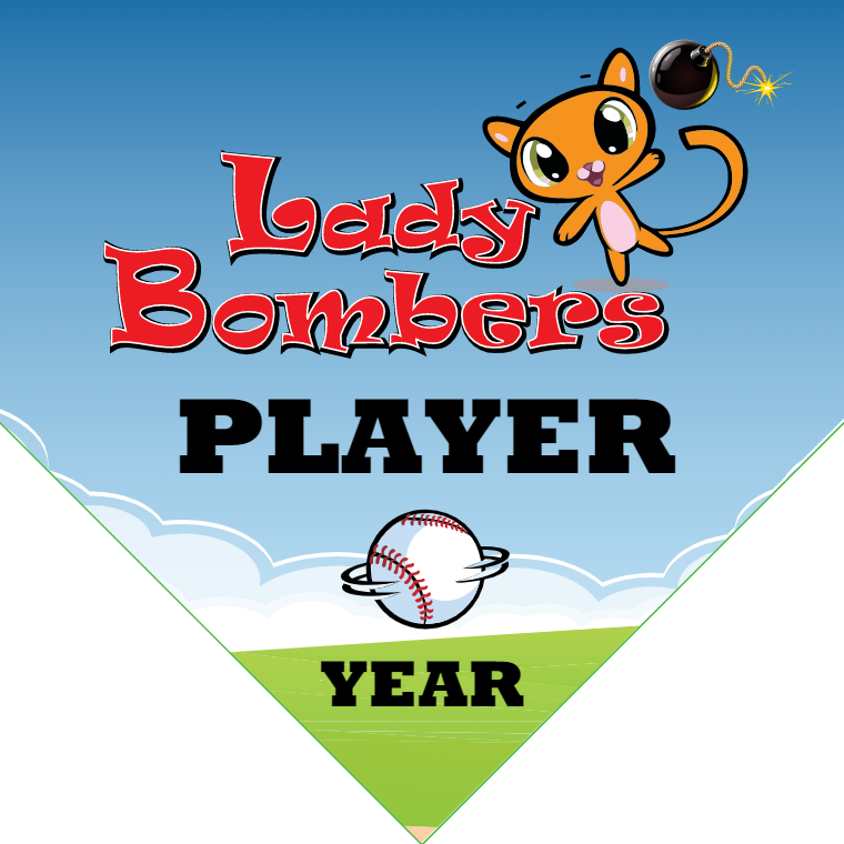Lady Bombers 2 - Home Plate Softball Pennant