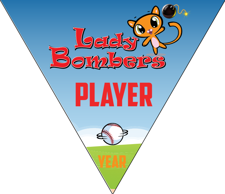 Lady Bombers 2 - Triangle Softball Pennant