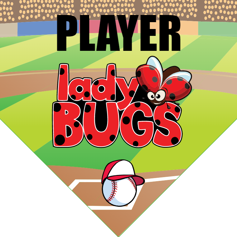 Lady Bugs - Home Plate Softball Pennant