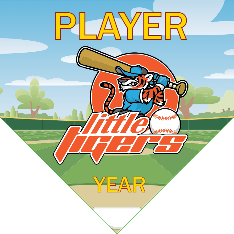 Little Tigers - Home Plate Softball Pennant