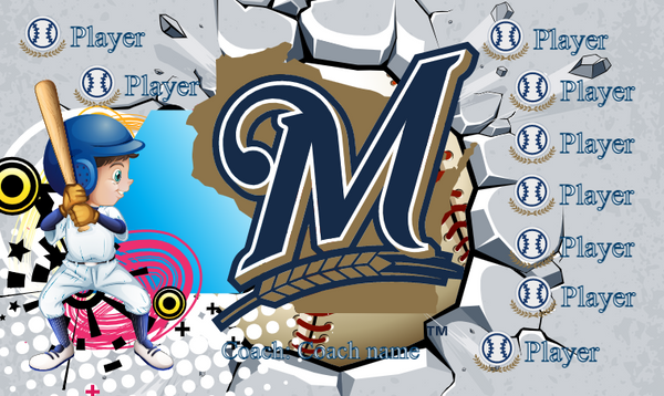 Milwaukee Brewers 3 - Baseball Banner
