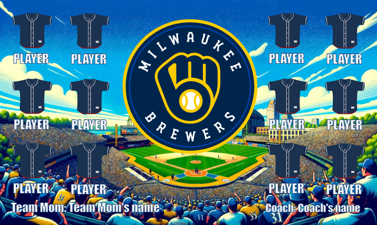 Milwaukee Brewers 7 - Baseball Banner