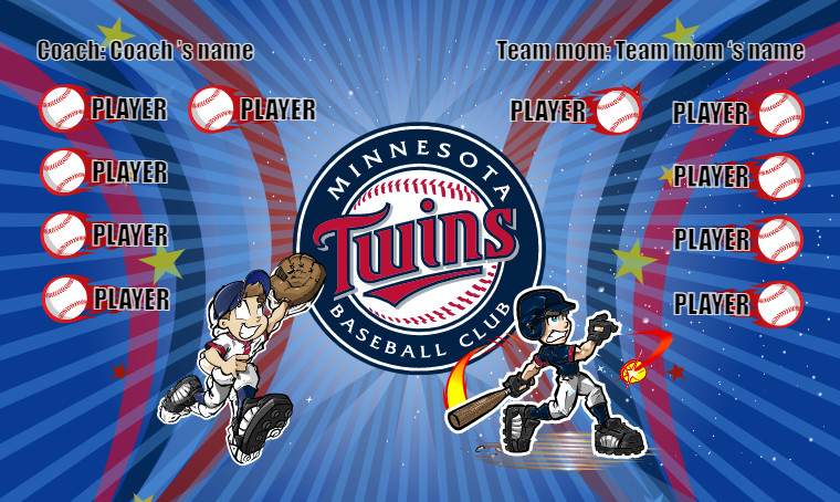 Minnesota Twins 5 - Baseball Banner