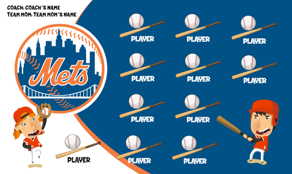 New York Mets 5 - Baseball Banner