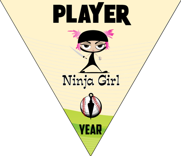 Ninja Girl - Triangle Softball Pennant