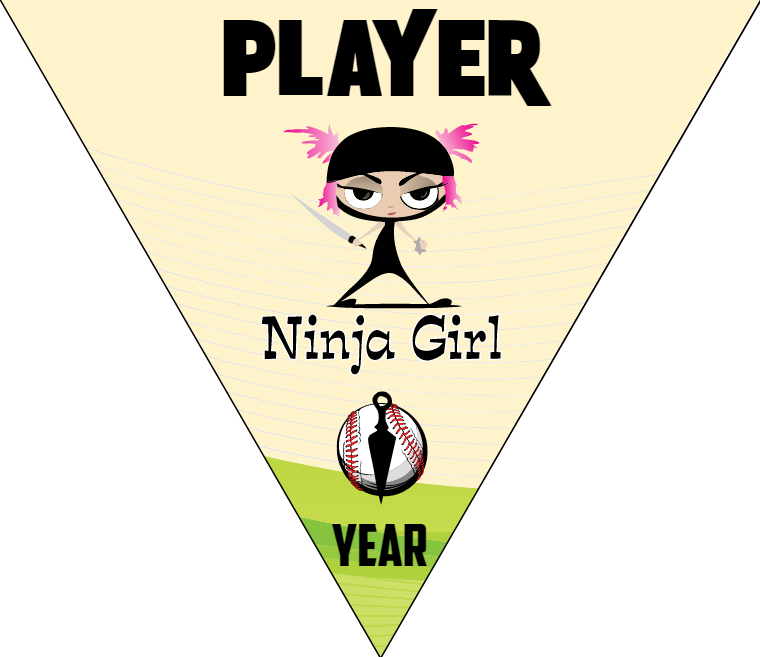 Ninja Girl - Triangle Softball Pennant