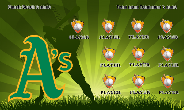 Oakland Athletics 9 - Baseball Banner