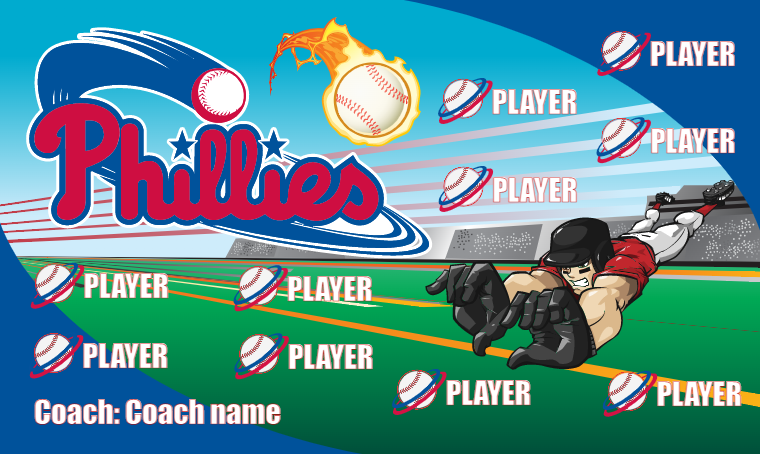 Philadelphia Phillies 6 - Baseball Banner