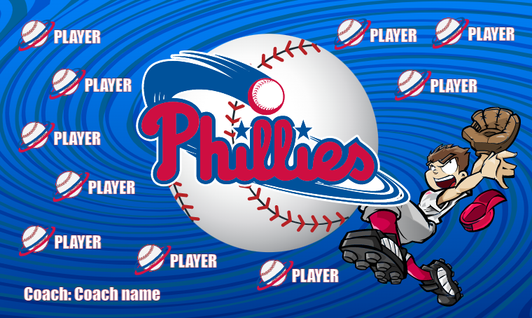 Philadelphia Phillies 7 - Baseball Banner