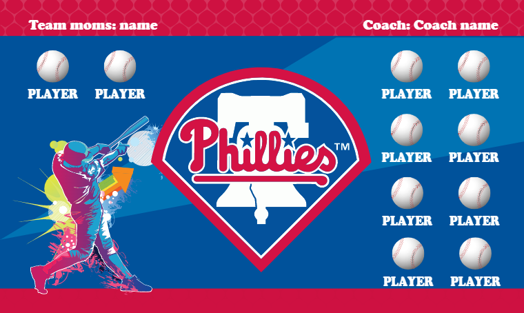 Phillies 3 - Baseball Banner