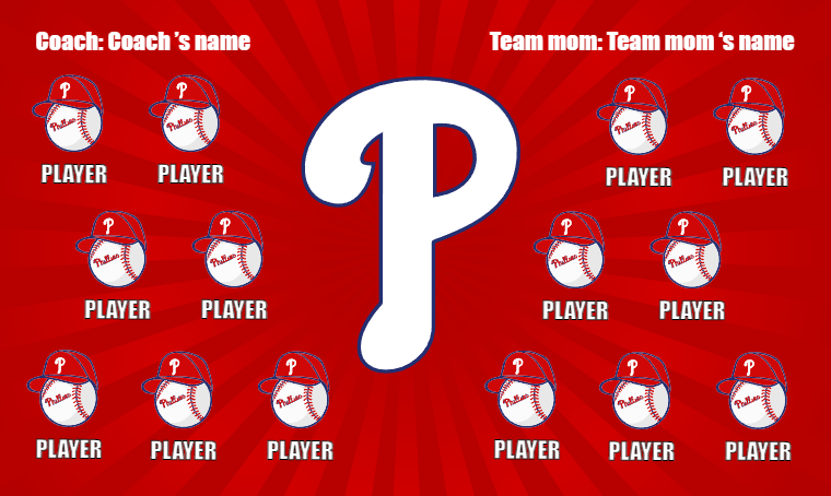 Phillies 5 - Baseball Banner