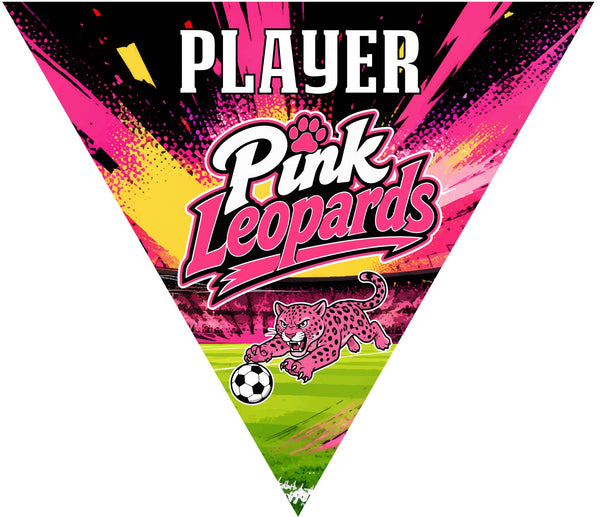 Pink Leopards - Triangle Soccer Banners