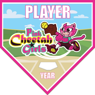 Pink Cheetah Girls - Home Plate Softball Pennant