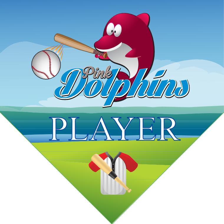 Pink Dolphins - Home Plate Softball Pennant