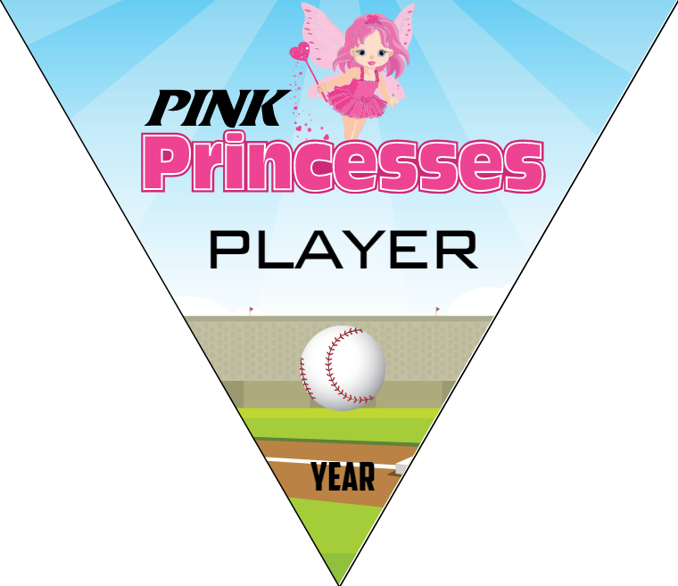 Pink Princesses - Triangle Softball Pennant