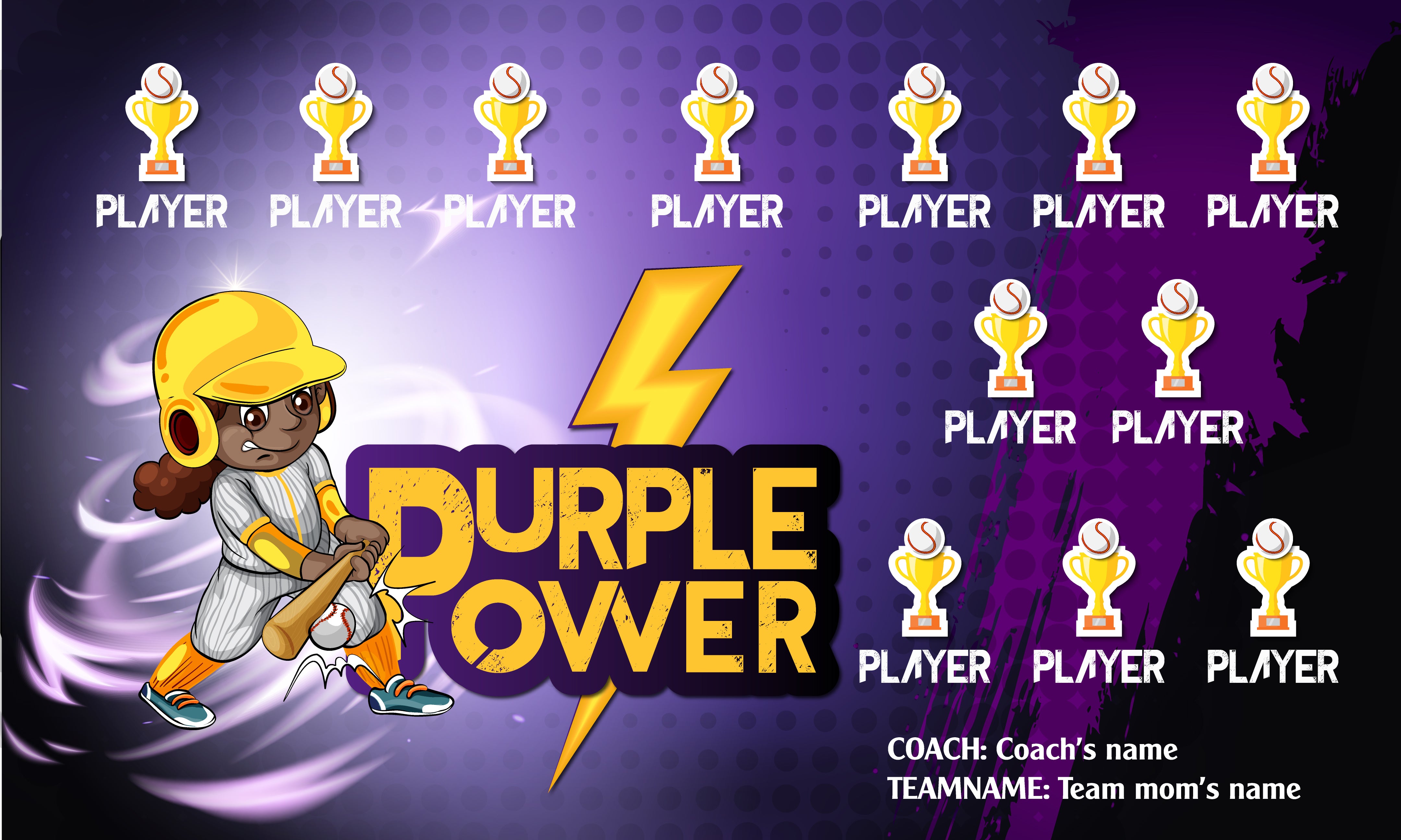 Purple Power - Softball Banner