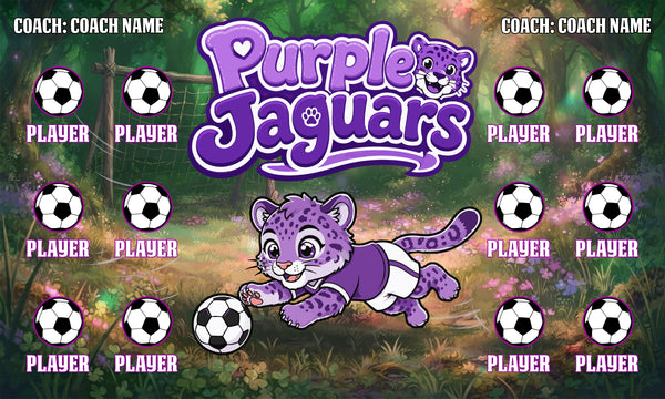 Purple Jaguars - Soccer Banner