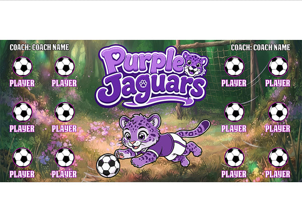 Purple Jaguars Soccer Banner