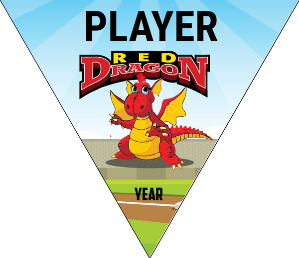 Red Dragon - Triangle Softball Pennant