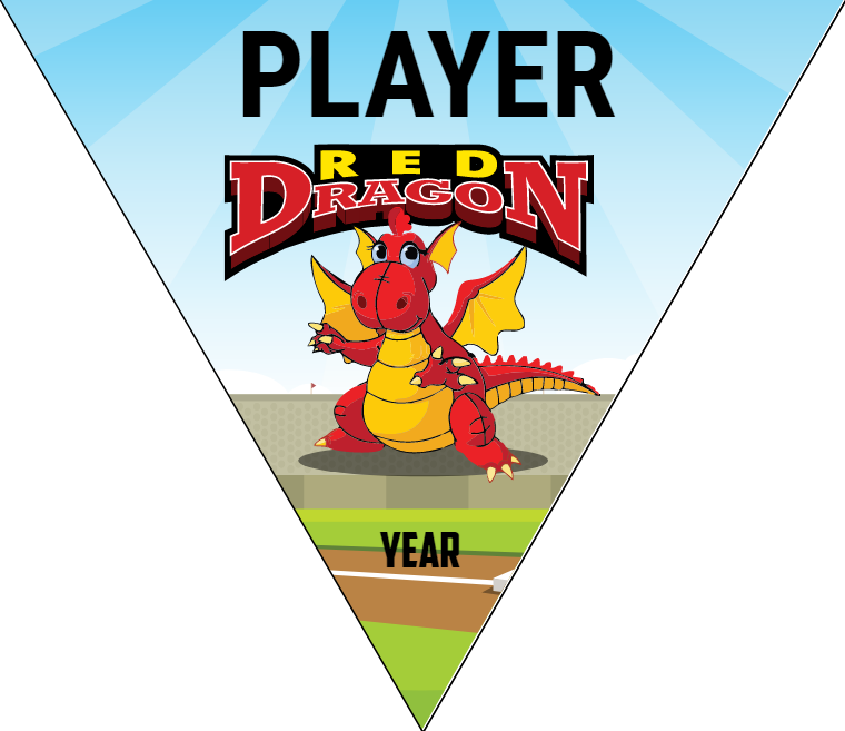 Red Dragon - Triangle Softball Pennant