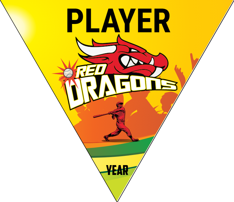 Red Dragons - Triangle Softball Pennant