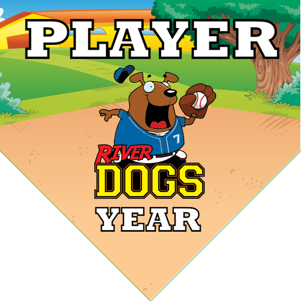 River Dogs - Home Plate Softball Pennant