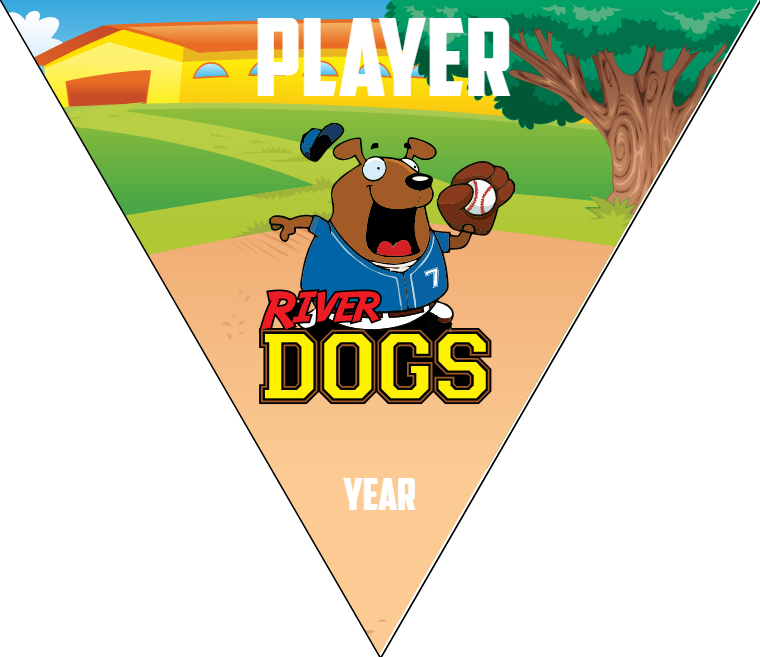 River Dogs - Triangle Softball Pennant