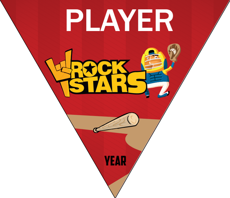 Rock Stars - Triangle Softball Pennant