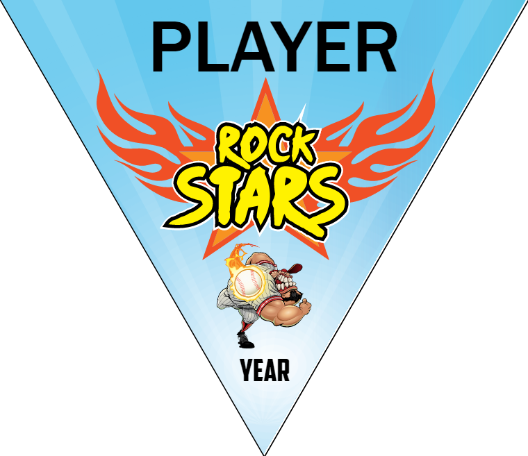 Rock Stars 2 - Triangle Softball Pennant