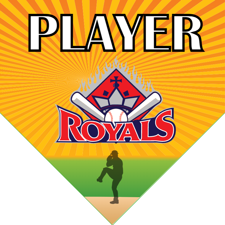 Royals - Home Plate Softball Pennant