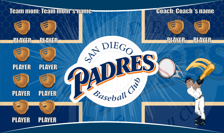 San Diego Padres 2 - Baseball Banner