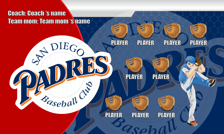 San Diego Padres 3 - Baseball Banner