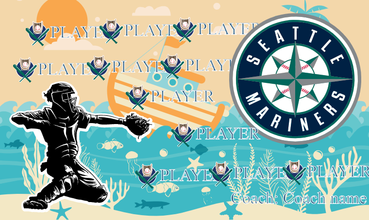 Seattle Mariners 3 - Baseball Banner