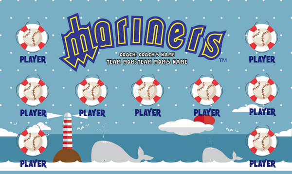 Seattle Mariners 5 - Baseball Banner