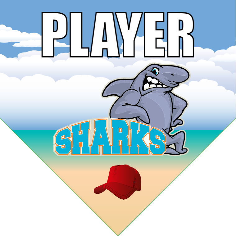 Sharks - Home Plate Softball Pennant