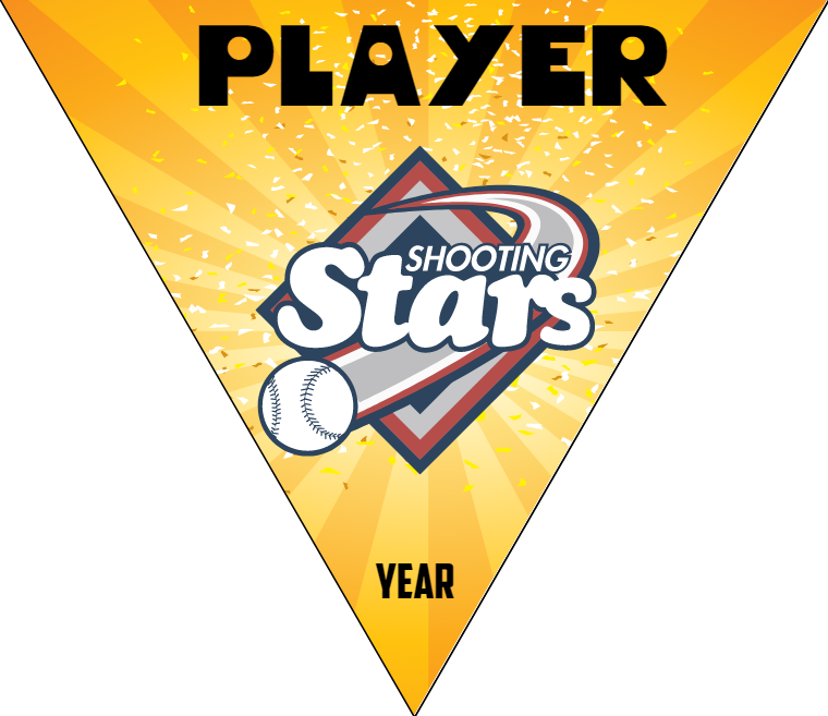 Shooting Stars - Triangle Softball Pennant