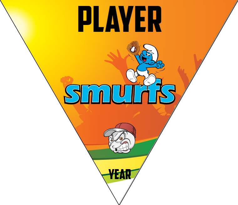 Smurfs - Triangle Softball Pennant