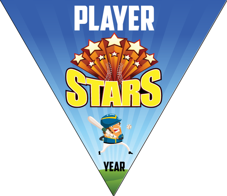 Stars - Triangle Softball Pennant