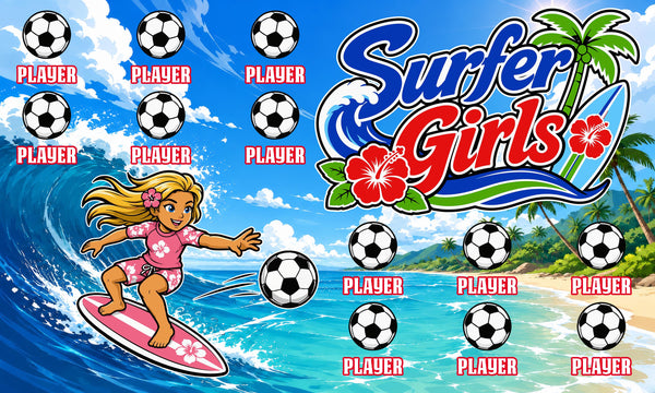 Surfer Girls - Soccer Banner