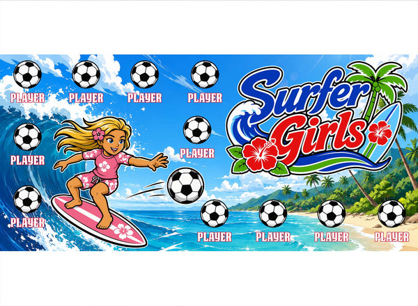 Surfer Girls Soccer Banner