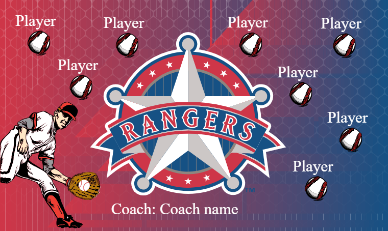 Texas Rangers 2 - Baseball Banner