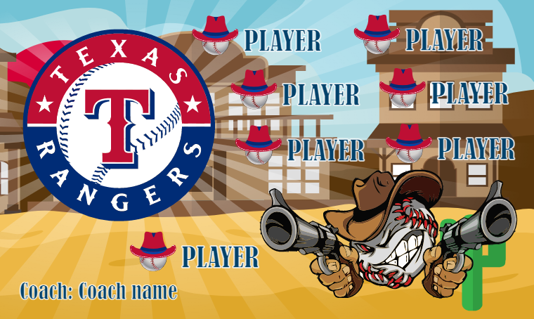 Texas Rangers 3 - Baseball Banner