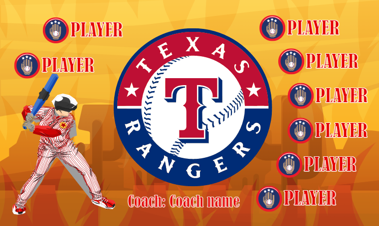 Texas Rangers 4 - Baseball Banner