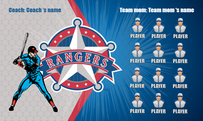 Texas Rangers 6 - Baseball Banner – Team Sport Banners