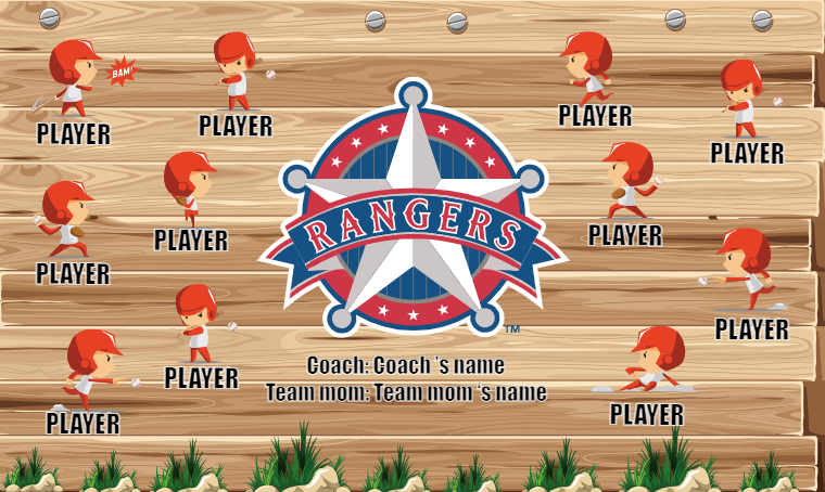 Texas Rangers 7 - Baseball Banner