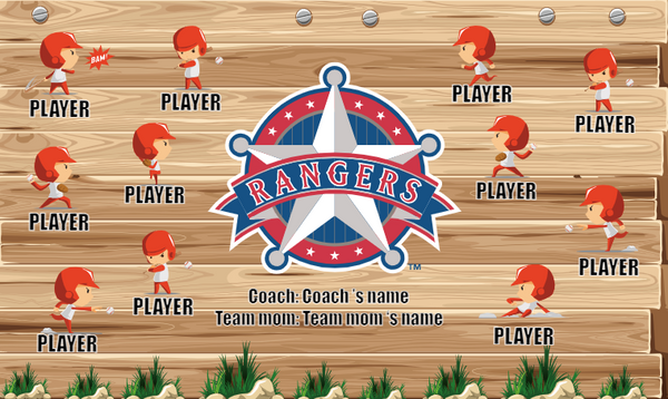 Texas Rangers 7 - Baseball Banner