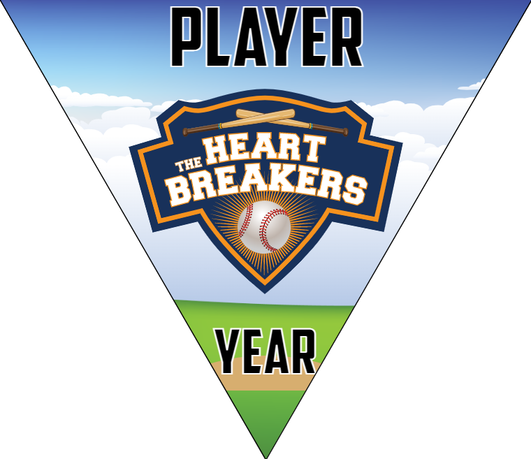 The Heart Breakers - Triangle Softball Pennant