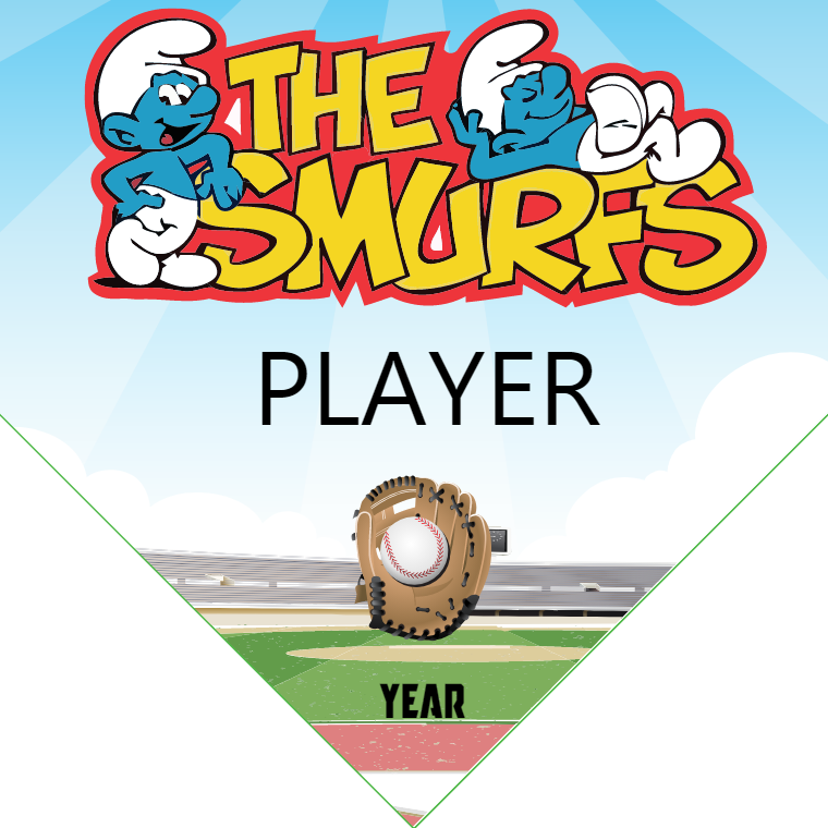 The Smurfs - Home Plate Softball Pennant