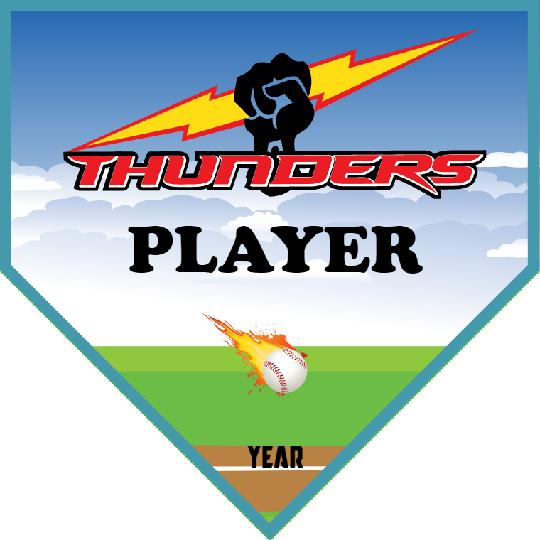 Thunders - Home Plate Softball Pennant