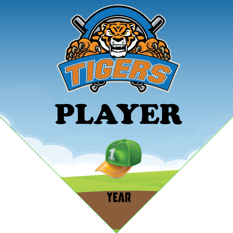 Tigers - Home Plate Softball Pennant